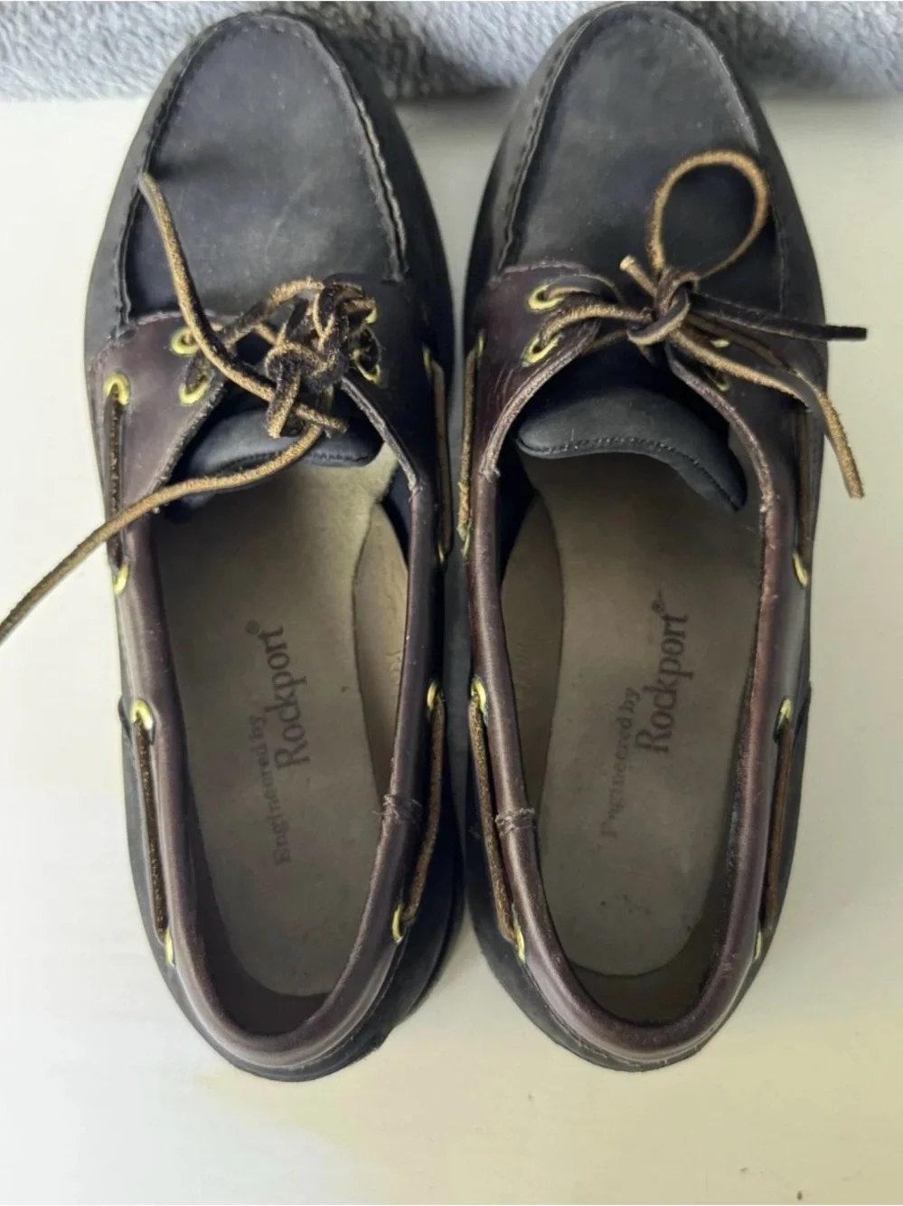 Rockport Boat Shoes Mens 9M Moccasins Leather Moc Toe Non Slip Nautical M5108